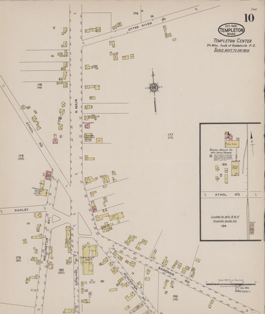 Sanborn Fire Insurance Map from Templeton, Worcester County, Massachusetts (1922), Sheet #0010