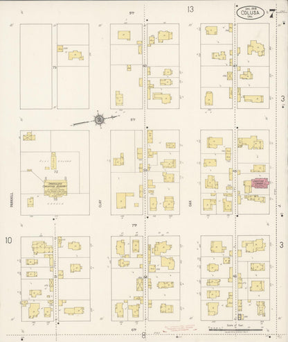 Sanborn Fire Insurance Map from Colusa, Colusa County, California (1918), Sheet #0007 - Historic Sanborn Fire Insurance Map Print, vintage old map wall art, antique decor, genealogy gift, California California map