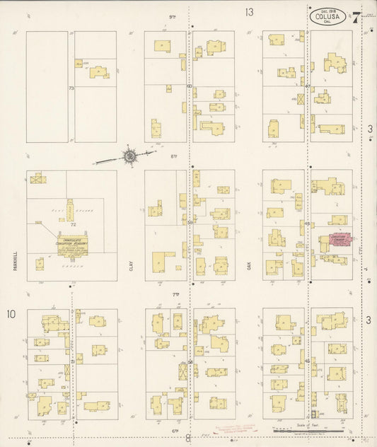 Sanborn Fire Insurance Map from Colusa, Colusa County, California (1918), Sheet #0007 - Historic Sanborn Fire Insurance Map Print, vintage old map wall art, antique decor, genealogy gift, California California map