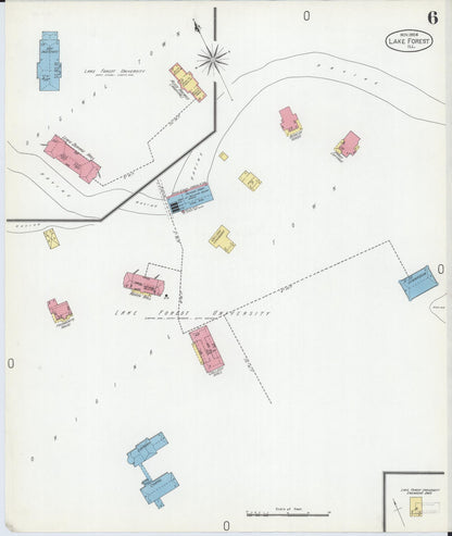 Sanborn Fire Insurance Map from Lake Forest, Lake County, Illinois (1904), Sheet #0006 - Complete Map Set gallery image, historic Sanborn map, vintage wall art, Illinois Illinois
