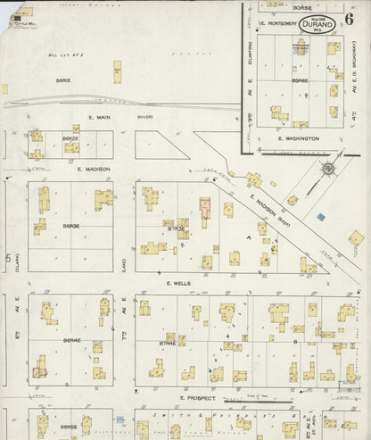 Sanborn Fire Insurance Map from Durand, Pepin County, Wisconsin (1916), Sheet #0006 - Complete Map Set gallery image, historic Sanborn map, vintage wall art, Wisconsin Wisconsin