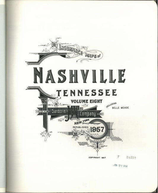 Sanborn Fire Insurance Map from Nashville, Davidson County, Tennessee. (1957) – Historic Sanborn Fire Insurance Map Print