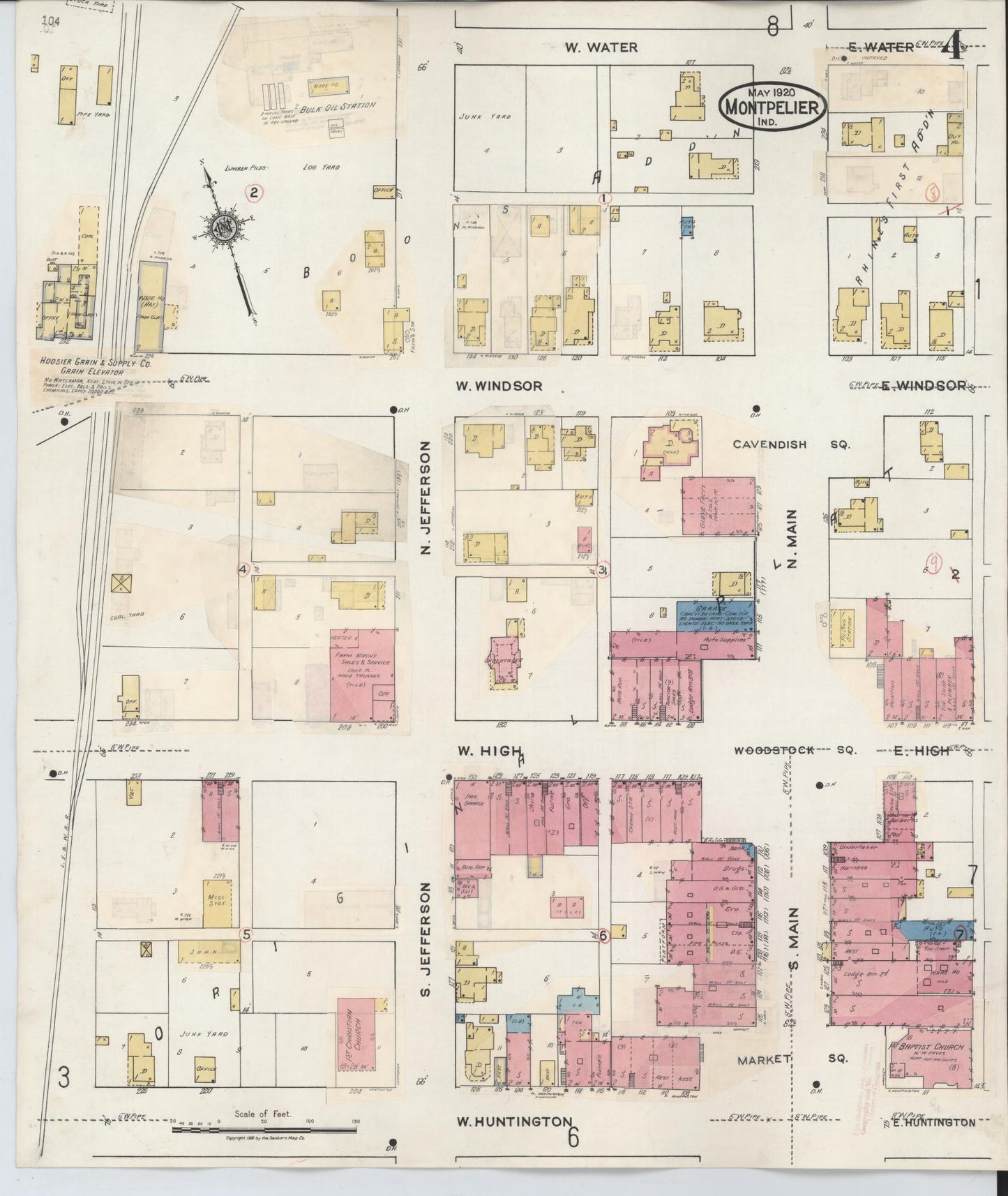 Sanborn Fire Insurance Map from Montpelier, Blackford County, Indiana (1941), Sheet #0004 - Complete Map Set gallery image, historic Sanborn map, vintage wall art, Indiana Indiana