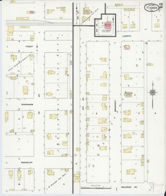 Sanborn Fire Insurance Map from Fisher, Champaign County, Illinois (1911), Sheet #0002 - Historic Sanborn Fire Insurance Map Print, vintage old map wall art, antique decor, genealogy gift, Illinois Illinois map