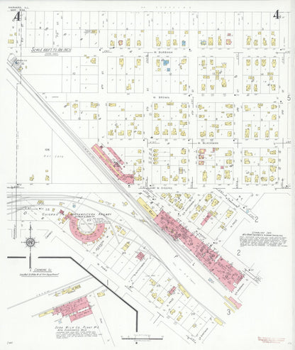 Sanborn Fire Insurance Map from Harvard, McHenry County, Illinois (1934), Sheet #0004 - Historic Sanborn Fire Insurance Map Print, vintage old map wall art, antique decor, genealogy gift, Illinois Illinois map