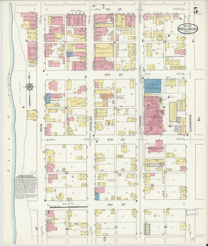 Sanborn Fire Insurance Map from Wellsburg, Brooke County, West Virginia (1913), Sheet #0005 - Complete Map Set gallery image, historic Sanborn map, vintage wall art, West Virginia West Virginia