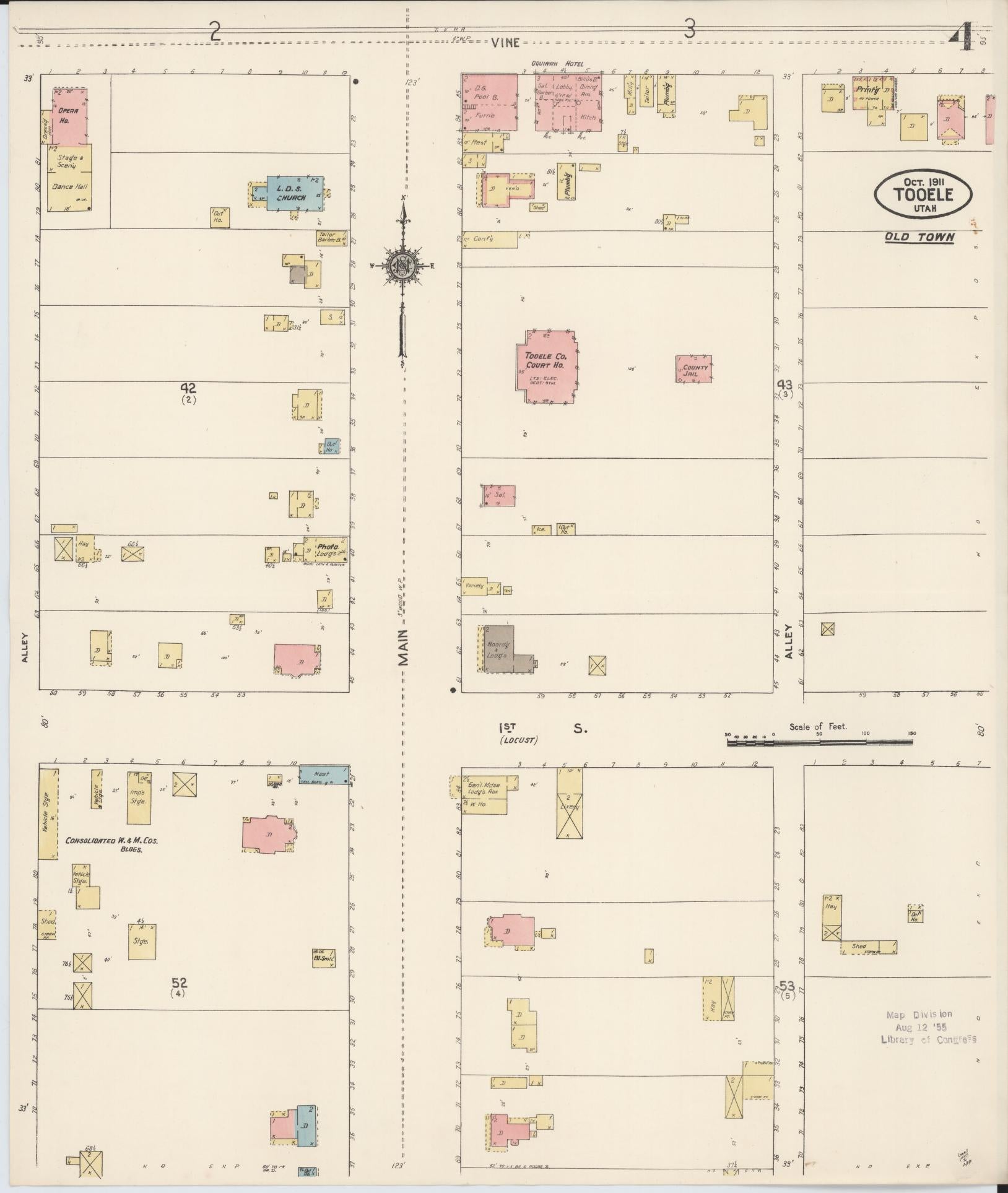 Sanborn Fire Insurance Map from Tooele, Tooele County, Utah (1911), Sheet #0004 - Complete Map Set gallery image, historic Sanborn map, vintage wall art, Utah Utah