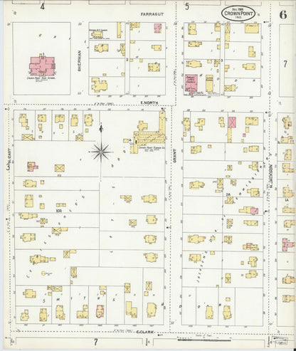 Sanborn Fire Insurance Map from Crown Point, Lake County, Indiana (1905), Sheet #0006 - Complete Map Set gallery image, historic Sanborn map, vintage wall art, Indiana Indiana