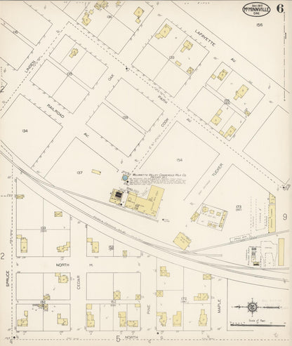 Sanborn Fire Insurance Map from McMinnville, Yamhill County, Oregon (1912), Sheet #0006 - Complete Map Set gallery image, historic Sanborn map, vintage wall art, Oregon Oregon