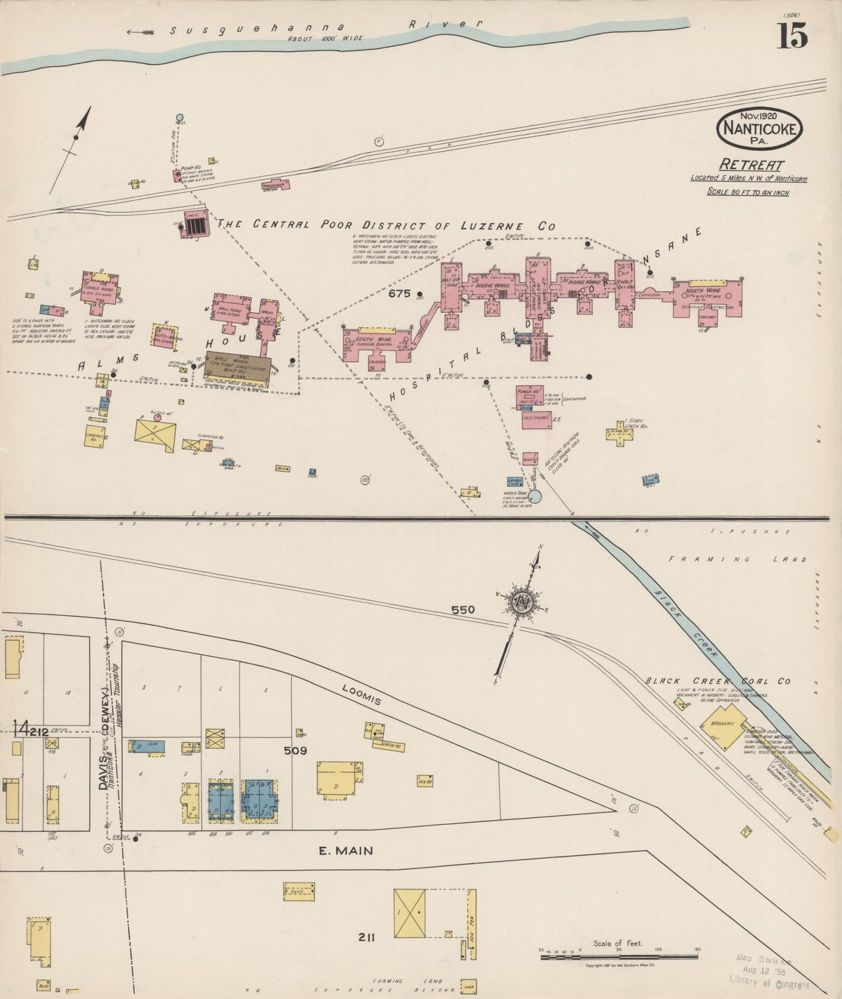 Sanborn Fire Insurance Map from Nanticoke, Luzerne County, Pennsylvania (1920), Sheet #0015 - Complete Map Set gallery image, historic Sanborn map, vintage wall art, Pennsylvania Pennsylvania