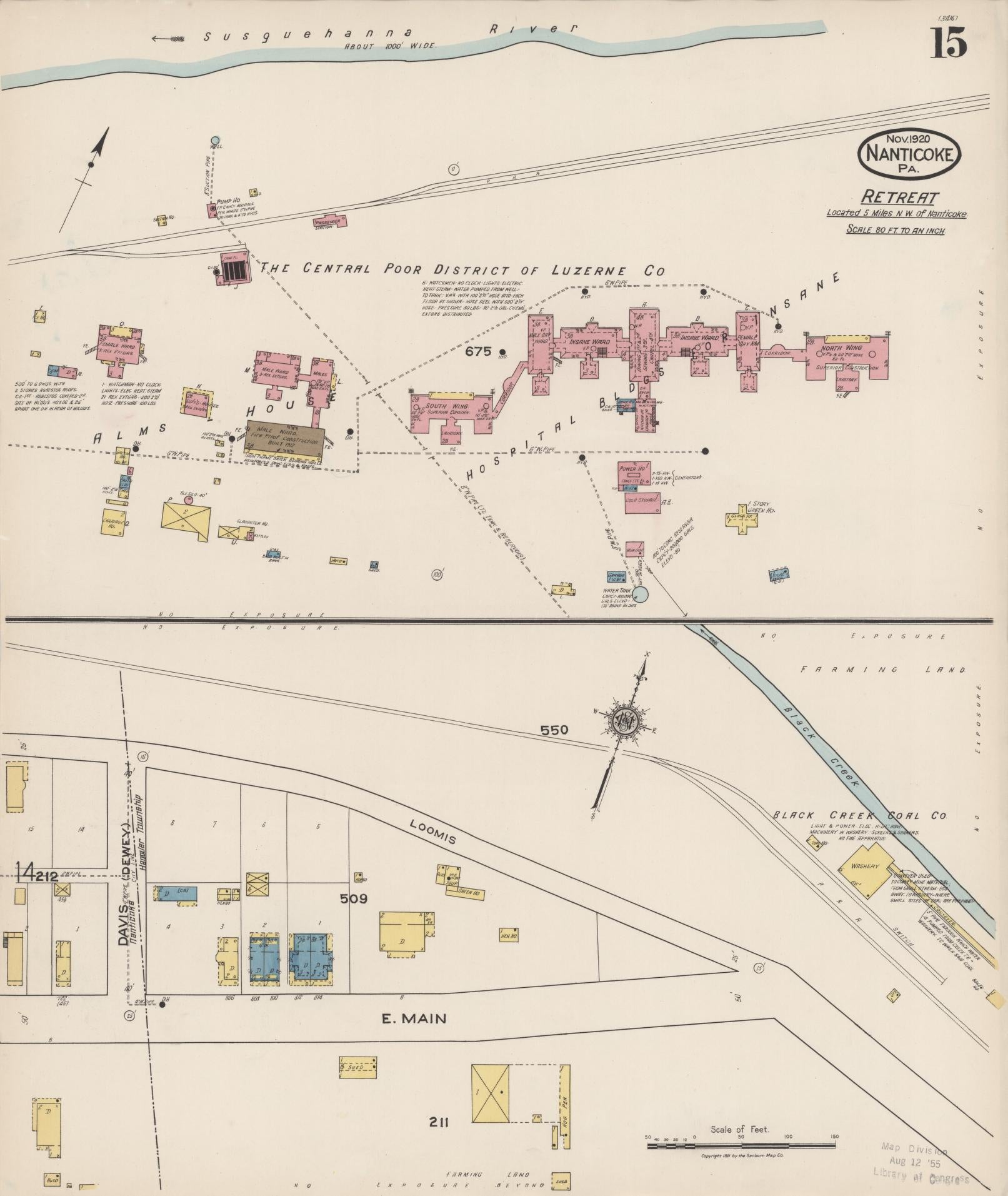 Sanborn Fire Insurance Map from Nanticoke, Luzerne County, Pennsylvania (1920), Sheet #0015 - Complete Map Set gallery image, historic Sanborn map, vintage wall art, Pennsylvania Pennsylvania