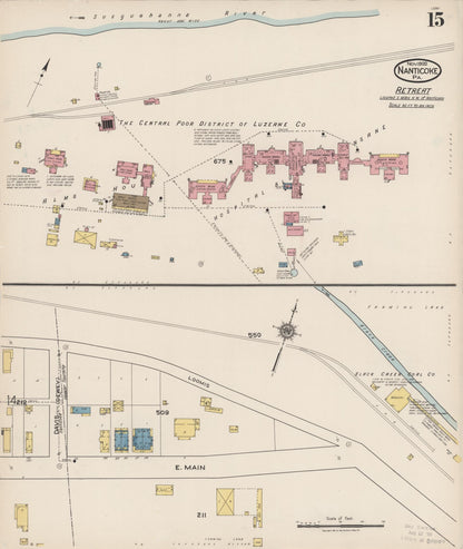 Sanborn Fire Insurance Map from Nanticoke, Luzerne County, Pennsylvania (1920), Sheet #0015 - Complete Map Set gallery image, historic Sanborn map, vintage wall art, Pennsylvania Pennsylvania