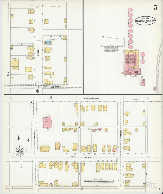 Sanborn Fire Insurance Map from New Bethlehem, Clarion County, Pennsylvania (1904), Sheet #0005 - Historic Sanborn Fire Insurance Map Print, vintage old map wall art, antique decor, genealogy gift, Pennsylvania Pennsylvania map