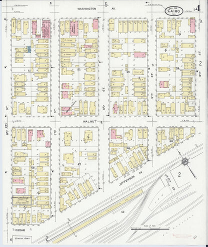 Sanborn Fire Insurance Map from Cairo, Alexander County, Illinois (1914), Sheet #0004 - Complete Map Set gallery image, historic Sanborn map, vintage wall art, Illinois Illinois