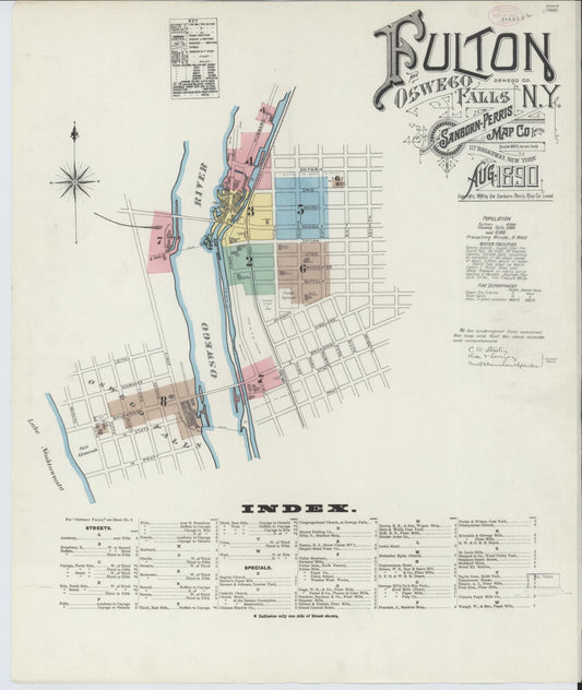 Sanborn Fire Insurance Map from Fulton, Oswego County, New York. (1890) – Historic Sanborn Fire Insurance Map Print