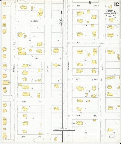 Sanborn Fire Insurance Map from Cedar Falls, Black Hawk County, Iowa (1900), Sheet #0012 - Historic Sanborn Fire Insurance Map Print