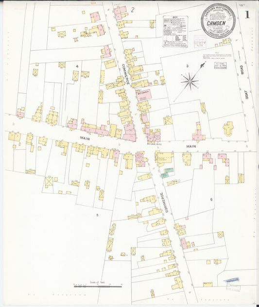 Sanborn Fire Insurance Map from Camden, Kent County, Delaware (1904), Sheet #0001 - Historic Sanborn Fire Insurance Map Print, vintage old map wall art, antique decor, genealogy gift, Delaware Delaware map