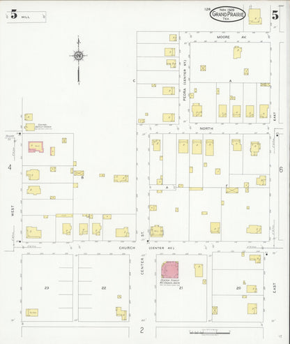 Sanborn Fire Insurance Map from Grand Prairie, Dallas County, Texas (1929), Sheet #0005 - Historic Sanborn Fire Insurance Map Print, vintage old map wall art, antique decor, genealogy gift, Texas Texas map