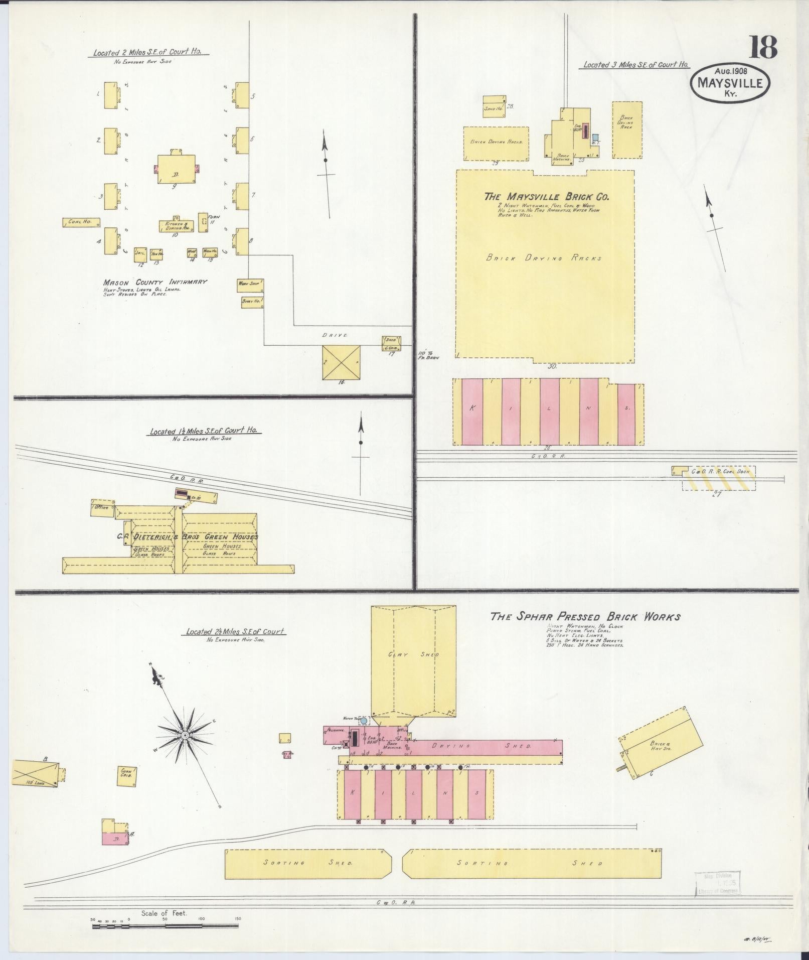 Sanborn Fire Insurance Map from Maysville, Mason County, Kentucky (1908), Sheet #0018 - Complete Map Set gallery image, historic Sanborn map, vintage wall art, Kentucky Kentucky