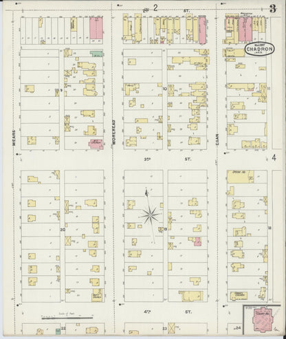 Sanborn Fire Insurance Map from Chadron, Dawes County, Nebraska (1897), Sheet #0003 - Complete Map Set gallery image, historic Sanborn map, vintage wall art, Nebraska Nebraska