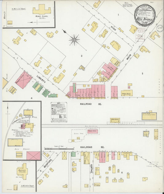 Sanborn Fire Insurance Map from Bell Buckle, Bedford County, Tennessee (1899), Sheet #0001 - Historic Sanborn Fire Insurance Map Print, vintage old map wall art, antique decor, genealogy gift, Tennessee Tennessee map