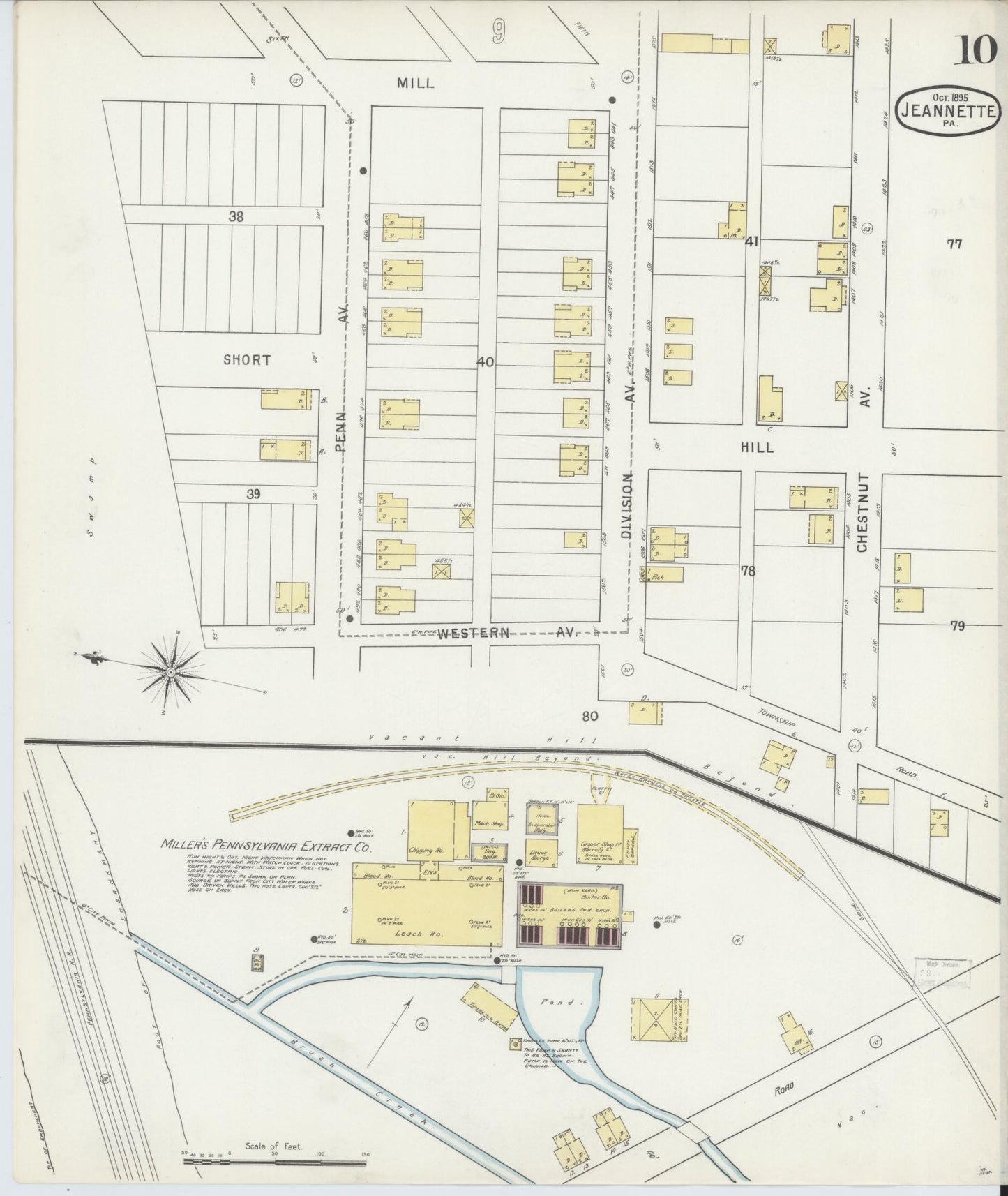 Sanborn Fire Insurance Map from Jeannette, Westmoreland County, Pennsylvania (1895), Sheet #0010 - Complete Map Set gallery image, historic Sanborn map, vintage wall art, Pennsylvania Pennsylvania