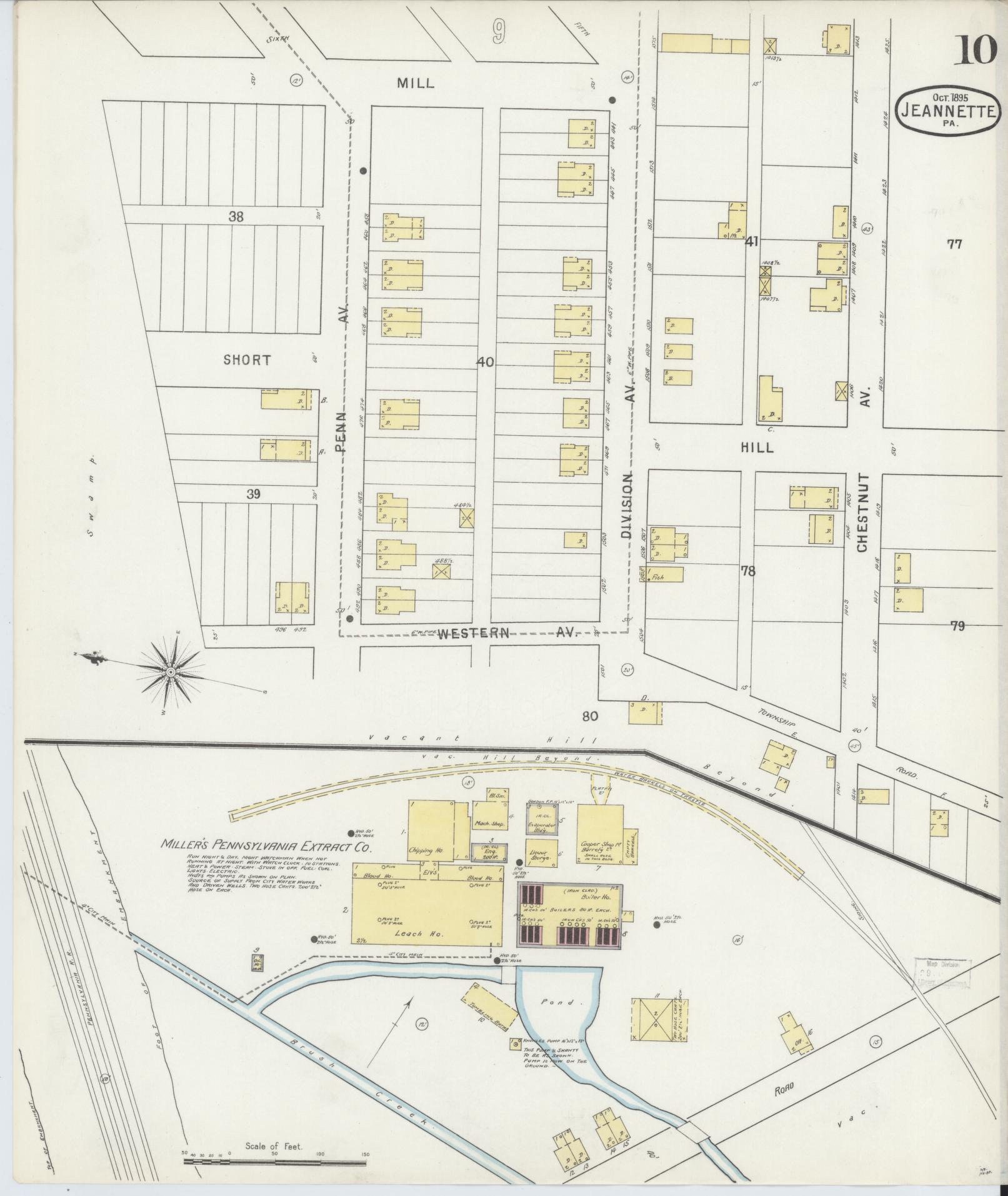 Sanborn Fire Insurance Map from Jeannette, Westmoreland County, Pennsylvania (1895), Sheet #0010 - Complete Map Set gallery image, historic Sanborn map, vintage wall art, Pennsylvania Pennsylvania
