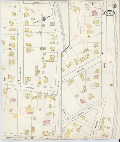 Sanborn Fire Insurance Map from Clyde, Wayne County, New York (1932), Sheet #0010 - Complete Map Set gallery image, historic Sanborn map, vintage wall art, New York New York