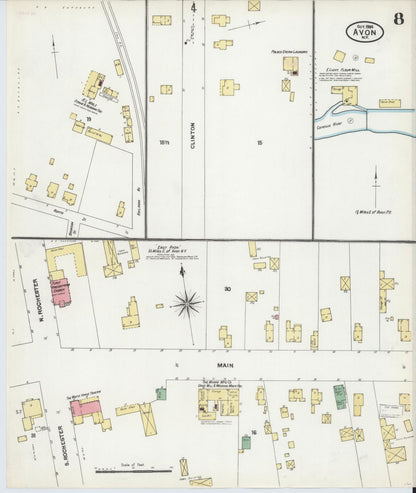 Sanborn Fire Insurance Map from Avon, Livingston County, New York (1904), Sheet #0008 - Historic Sanborn Fire Insurance Map Print, vintage old map wall art, antique decor, genealogy gift, New York New York map
