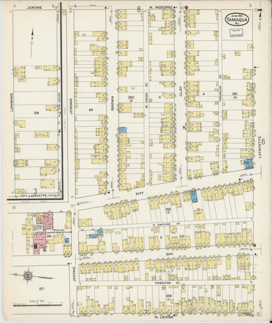 Sanborn Fire Insurance Map from Tamaqua, Schuylkill County, Pennsylvania (1915), Sheet #0007 - Historic Sanborn Fire Insurance Map Print, vintage old map wall art, antique decor, genealogy gift, Pennsylvania Pennsylvania map