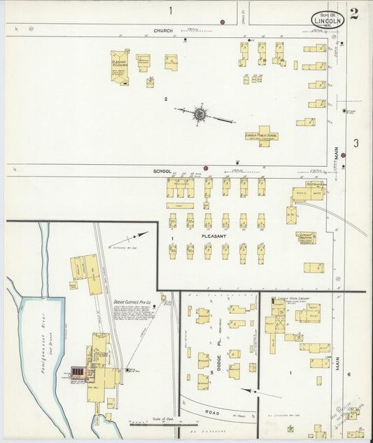 Sanborn Fire Insurance Map from Lincoln, Grafton County, New Hampshire (1911), Sheet #0002 - Historic Sanborn Fire Insurance Map Print, vintage old map wall art, antique decor, genealogy gift, New Hampshire New Hampshire map