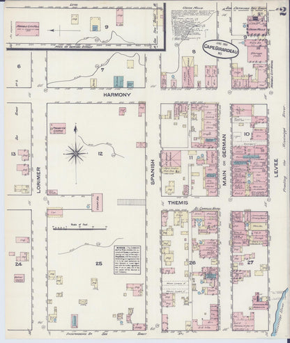 Sanborn Fire Insurance Map from Cape Girardeau, Cape Girardeau County, Missouri (1884), Sheet #0002 - Complete Map Set gallery image, historic Sanborn map, vintage wall art, Missouri Missouri