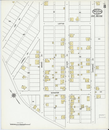 Sanborn Fire Insurance Map from Weston, Lewis County, West Virginia (1921), Sheet #0008 - Complete Map Set gallery image, historic Sanborn map, vintage wall art, West Virginia West Virginia