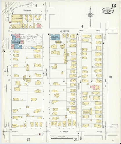 Sanborn Fire Insurance Map from Lockport, Niagara County, New York (1914), Sheet #0018 - Complete Map Set gallery image, historic Sanborn map, vintage wall art, New York New York