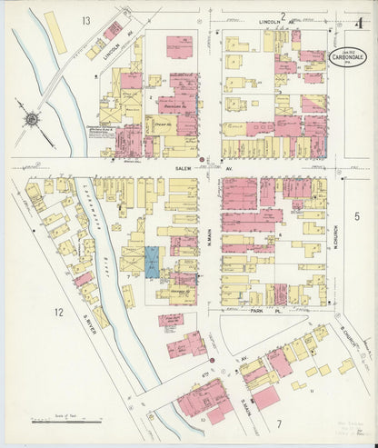 Sanborn Fire Insurance Map from Carbondale, Lackawanna County, Pennsylvania (1912), Sheet #0004 - Complete Map Set gallery image, historic Sanborn map, vintage wall art, Pennsylvania Pennsylvania