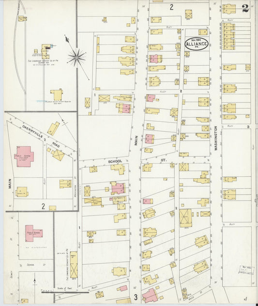 Sanborn Fire Insurance Map from Alliance, Northampton County, Pennsylvania (1904), Sheet #0002 - Historic Sanborn Fire Insurance Map Print, vintage old map wall art, antique decor, genealogy gift, Pennsylvania Pennsylvania map