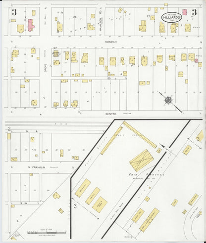Sanborn Fire Insurance Map from Hilliards, Franklin County, Ohio (1929), Sheet #0003 - Complete Map Set gallery image, historic Sanborn map, vintage wall art, Ohio Ohio