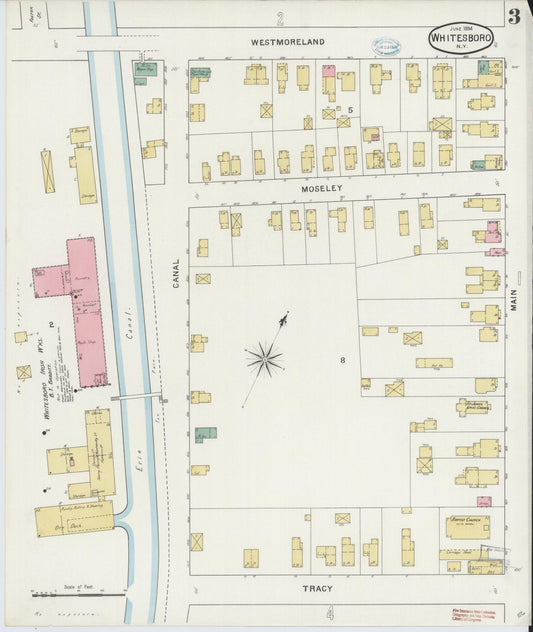 Sanborn Fire Insurance Map from Whitesboro, Oneida County, New York (1894), Sheet #0003 - Historic Sanborn Fire Insurance Map Print, vintage old map wall art, antique decor, genealogy gift, New York New York map