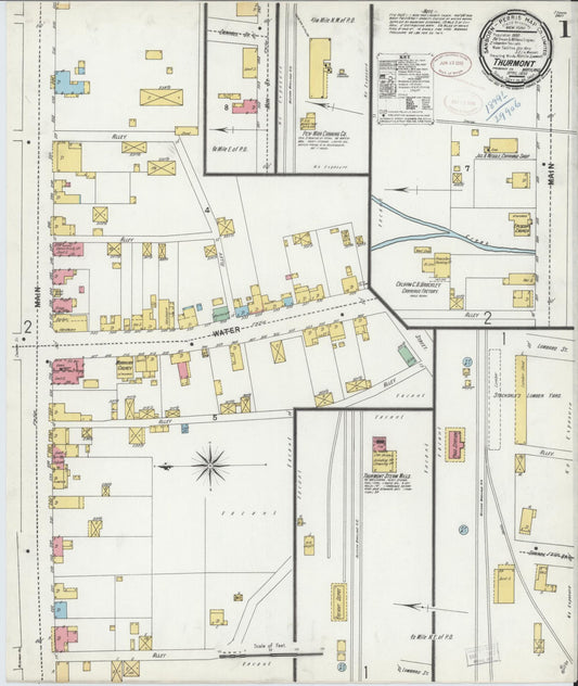Sanborn Fire Insurance Map from Thurmont, Frederick County, Maryland (1899), Sheet #0001 - Historic Sanborn Fire Insurance Map Print, vintage old map wall art, antique decor, genealogy gift, Maryland Maryland map
