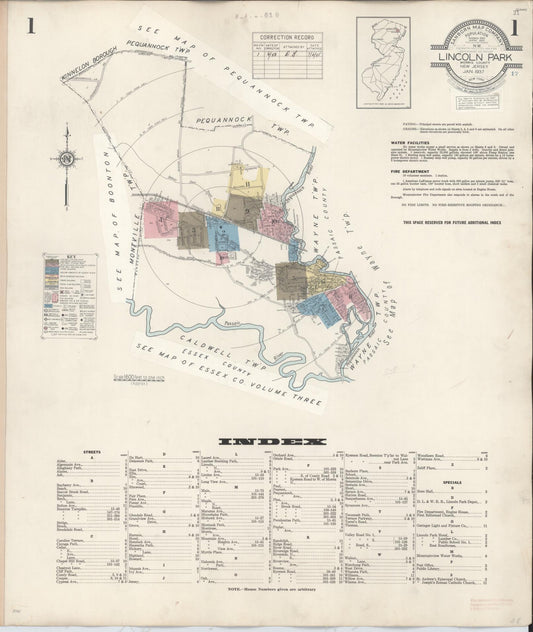 Sanborn Fire Insurance Map from Lincoln Park, Morris County, New Jersey. (1943) – Historic Sanborn Fire Insurance Map Print