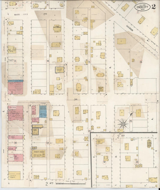 Sanborn Fire Insurance Map from Endicott, Whitman County, Washington (1931), Sheet #0002 - Historic Sanborn Fire Insurance Map Print, vintage old map wall art, antique decor, genealogy gift, Washington Washington map