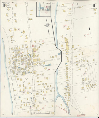 Sanborn Fire Insurance Map from Angola, Erie County, New York (1944), Sheet #0006 - Complete Map Set gallery image, historic Sanborn map, vintage wall art, New York New York