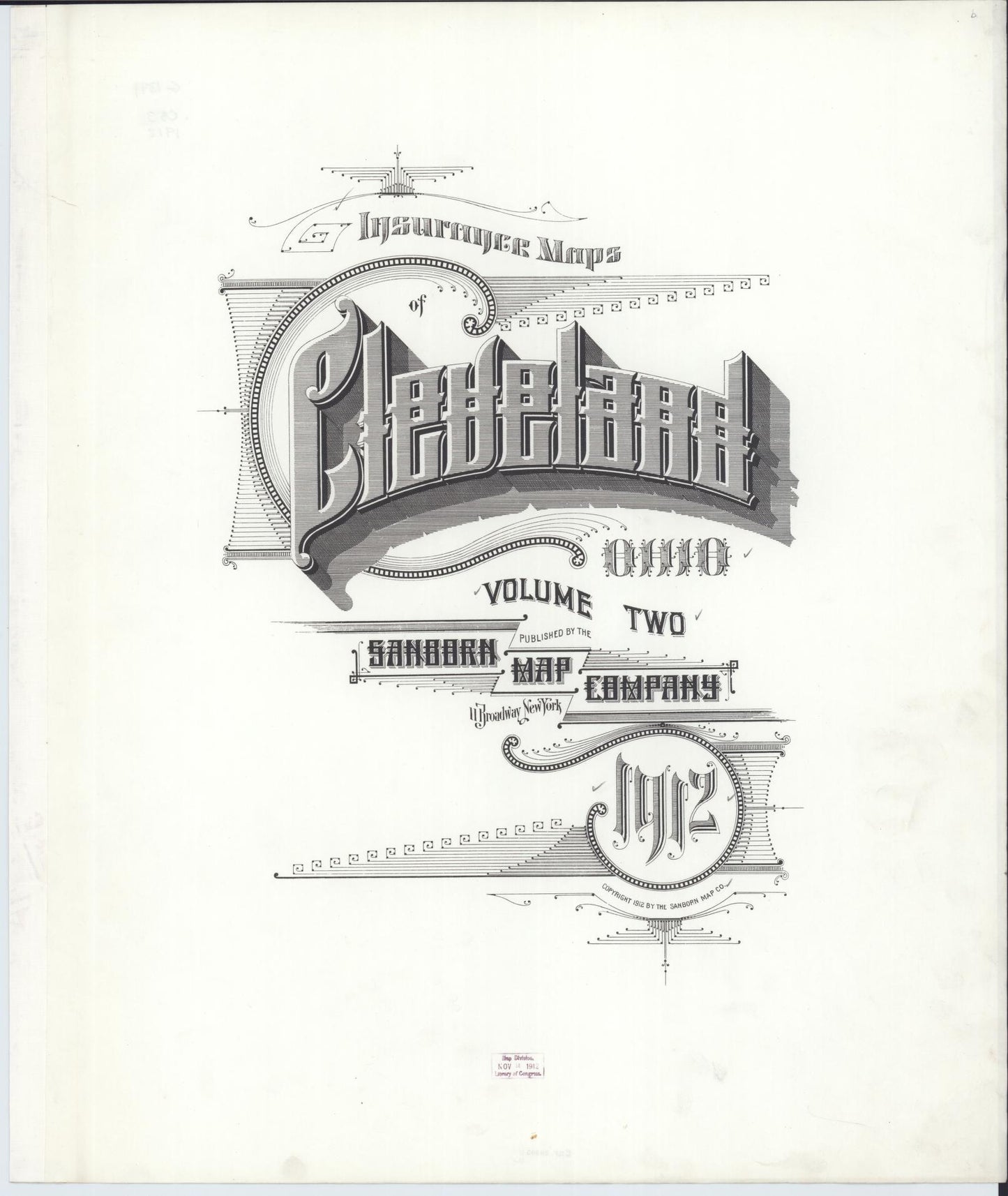 Sanborn Fire Insurance Map from Cleveland, Cuyahoga County, Ohio (1912), Sheet #0001 - Complete Map Set gallery image, historic Sanborn map, vintage wall art, Ohio Ohio