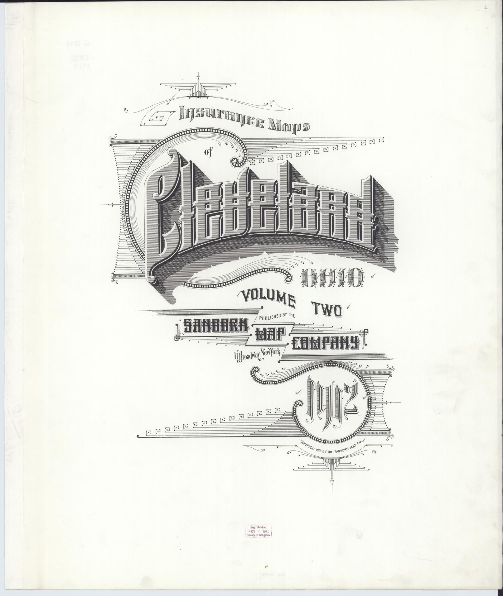 Sanborn Fire Insurance Map from Cleveland, Cuyahoga County, Ohio (1912), Sheet #0001 - Complete Map Set gallery image, historic Sanborn map, vintage wall art, Ohio Ohio