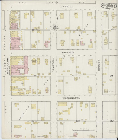 Sanborn Fire Insurance Map from Macomb, Mcdonough County, Illinois (1886), Sheet #0003 - Complete Map Set gallery image, historic Sanborn map, vintage wall art, Illinois Illinois