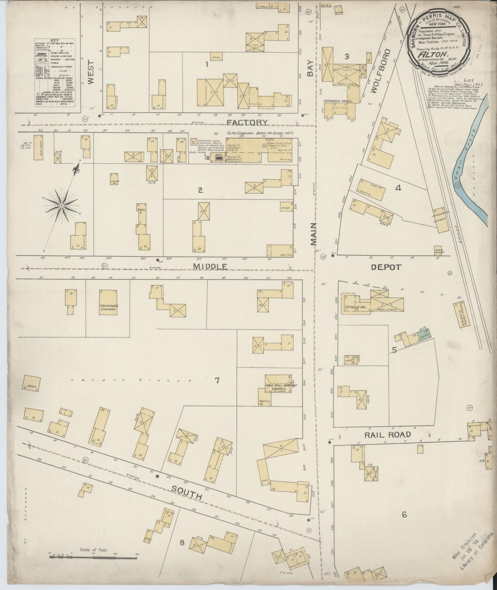 Sanborn Fire Insurance Map from Alton, Belknap County, New Hampshire. (1892) – Historic Sanborn Fire Insurance Map Print