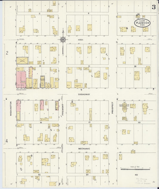 Sanborn Fire Insurance Map from Plainview, Wabasha County, Minnesota (1910), Sheet #0003 - Historic Sanborn Fire Insurance Map Print, vintage old map wall art, antique decor, genealogy gift, Minnesota Minnesota map
