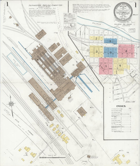 Sanborn Fire Insurance Map from Victorville, San Bernardino County, California. (1927) – Historic Sanborn Fire Insurance Map Print