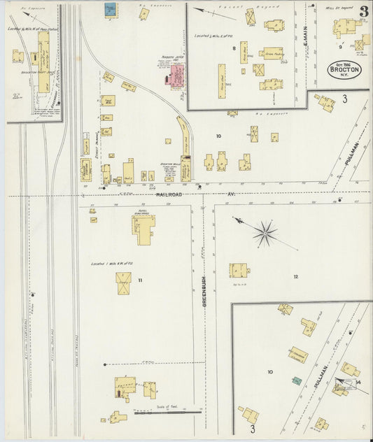 Sanborn Fire Insurance Map from Brocton, Chautauqua County, New York (1906), Sheet #0003 - Historic Sanborn Fire Insurance Map Print, vintage old map wall art, antique decor, genealogy gift, New York New York map