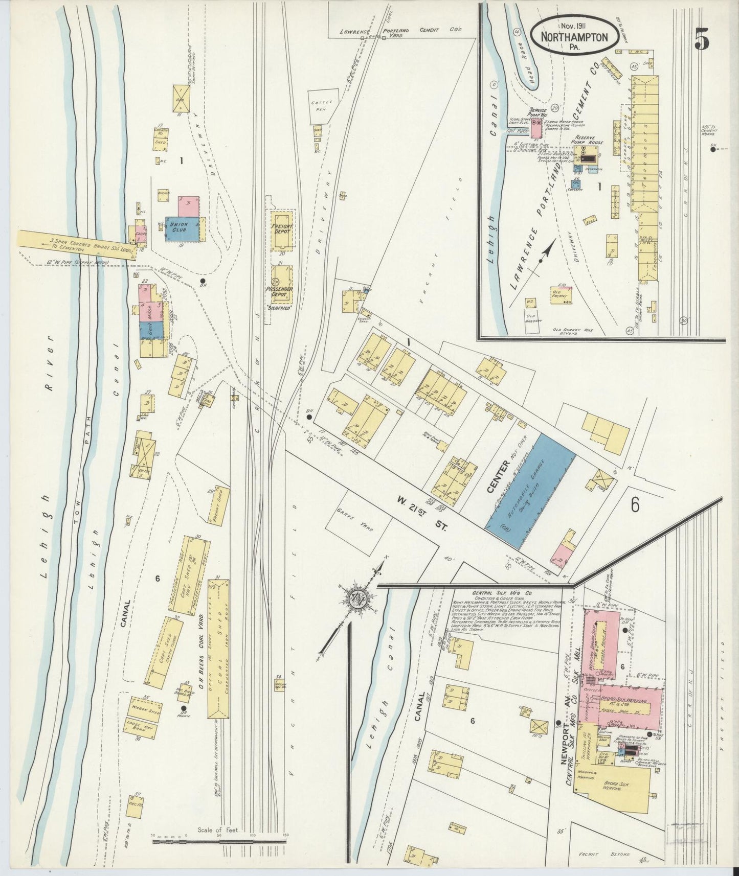 Sanborn Fire Insurance Map from Northampton, Northampton County, Pennsylvania (1911), Sheet #0005 - Complete Map Set gallery image, historic Sanborn map, vintage wall art, Pennsylvania Pennsylvania